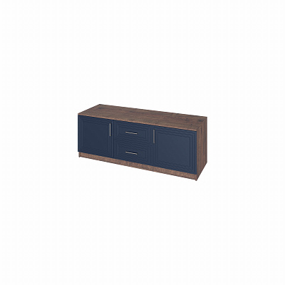 Тумба 2 двери 2 ящика TRISHA BASE 51,1х140х40см Дуб апрельский шоколад / Глубокий синий ТВ_Т140-02