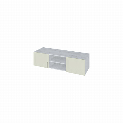 Антресоль низкая TRISHA BASE 35,2х140х40см Дуб Харбор белый / Панакота фактур ТВ_А140-03
